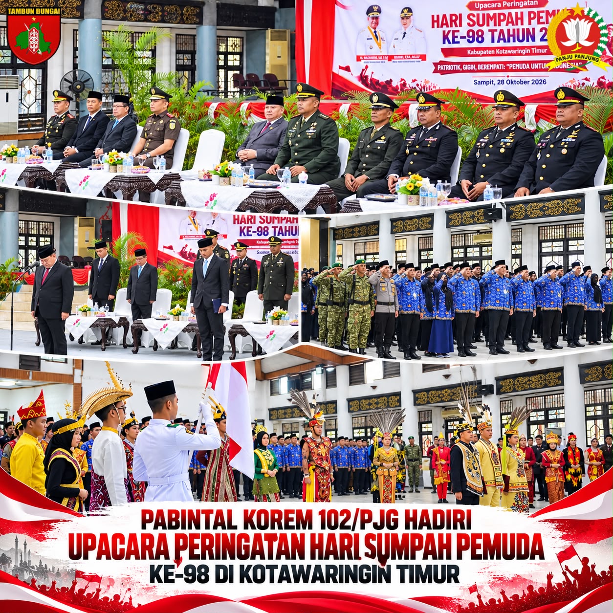 Korem 102/Pjg Sukses Tingkatkan Semangat Pemuda dalam Peringatan Sumpah Pemuda