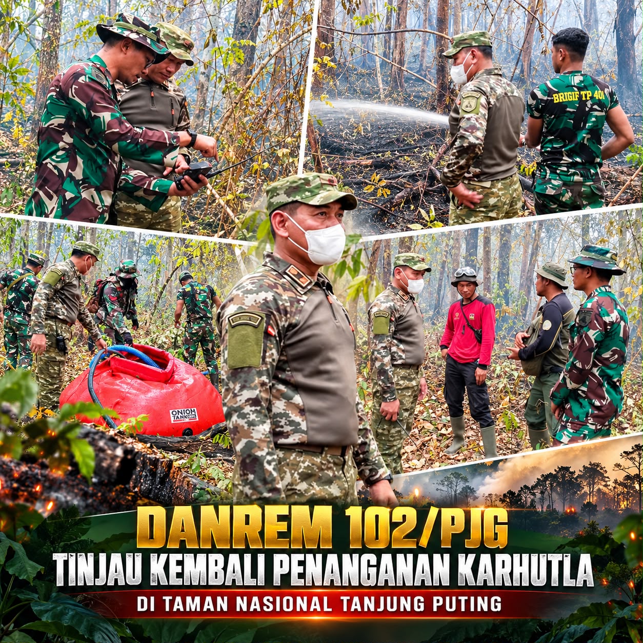 Kunjungan Brigjen Wimoko Pantau Upaya Pemadaman Kebakaran di Tanjung Puting