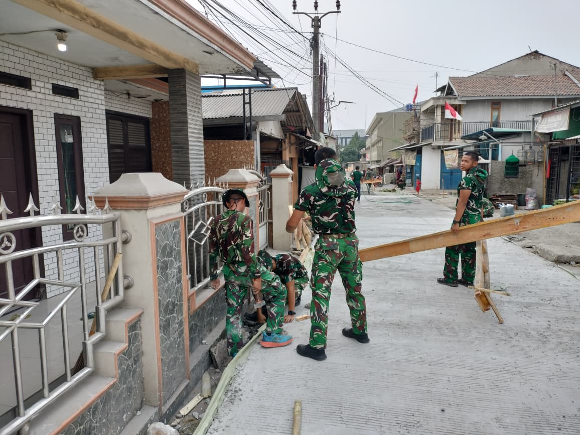Kemajuan Pembangunan Jalan di Sumur Bandung oleh Satgas TMMD Kodim Tigaraksa