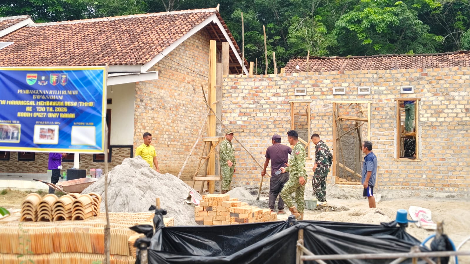 Progres Pembangunan RTLH TNI Manunggal Membangun Desa TMMD ke-130 Capai 45 Persen