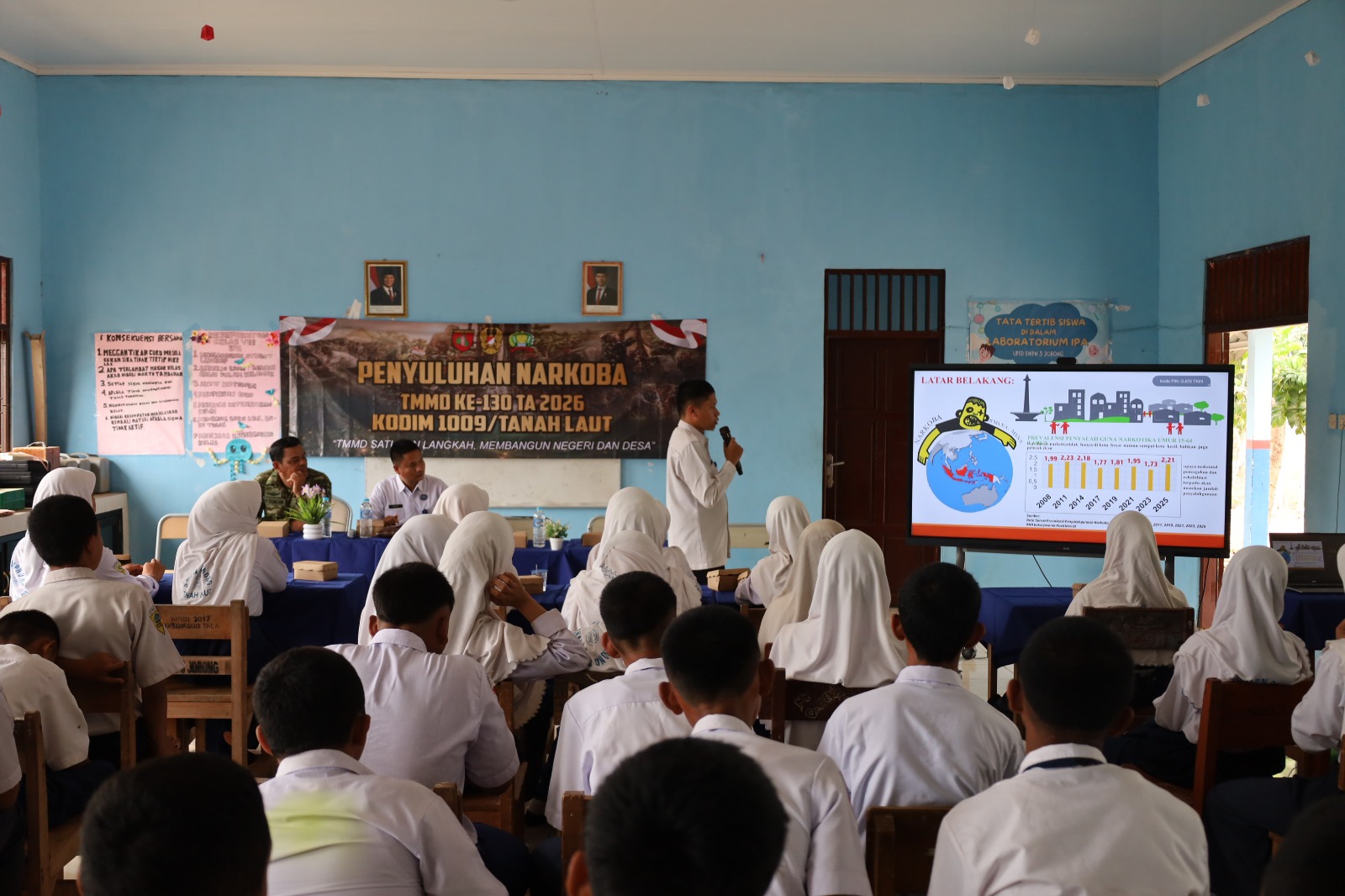 Memupuk Kesadaran Pelajar SMP tentang Ancaman Narkoba melalui Program TMMD