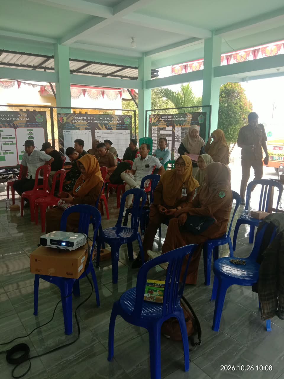 Dinas Perpustakaan dan Arsip Pamekasan Gelar Bimbingan Literasi Desa Bersama Satgas TMMD ke-130