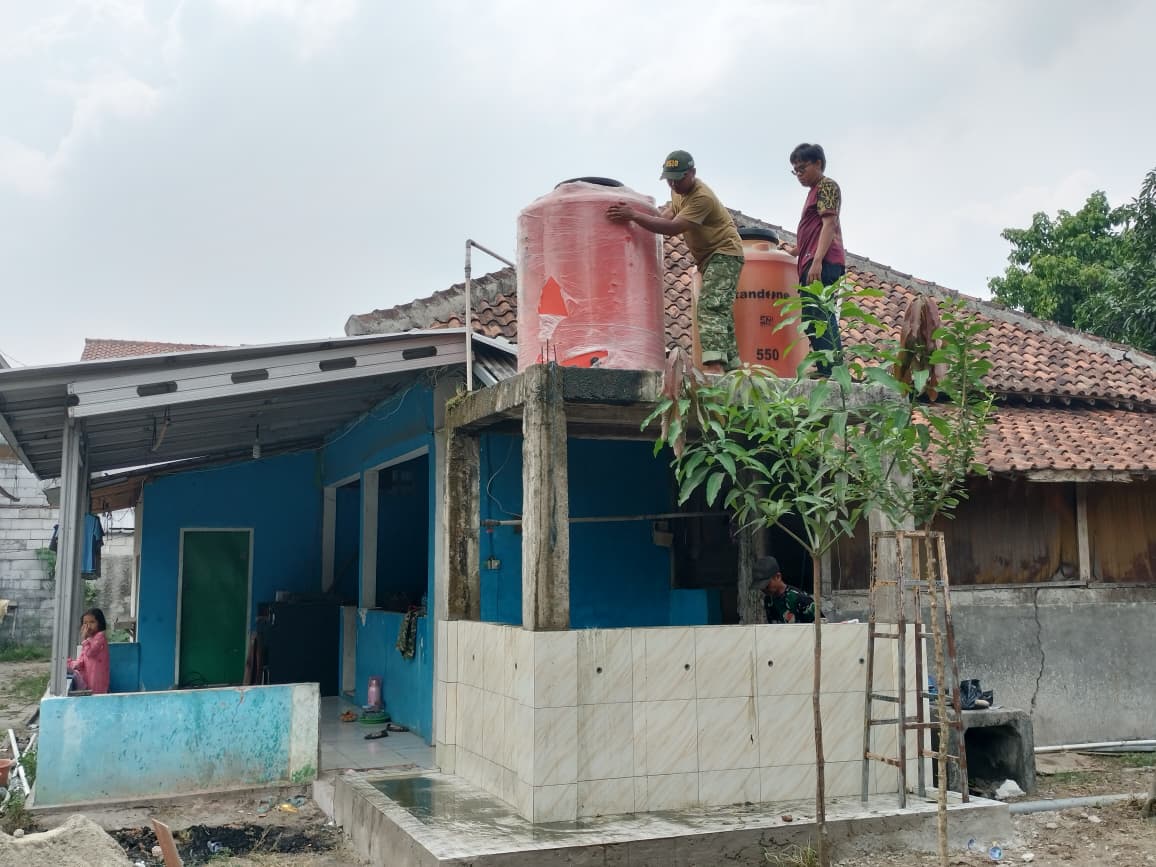 Satgas TMMD ke-130 Kodim 0510/Tigaraksa Lanjutkan Pembangunan Sarana Air Bersih di Ponpes An-Najiyah