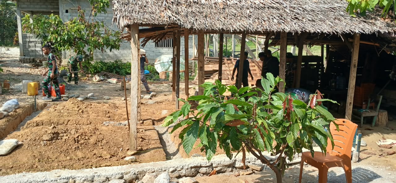 Kodim 1307 Poso Laksanakan Program TMMD untuk Meningkatkan Hunian Desa