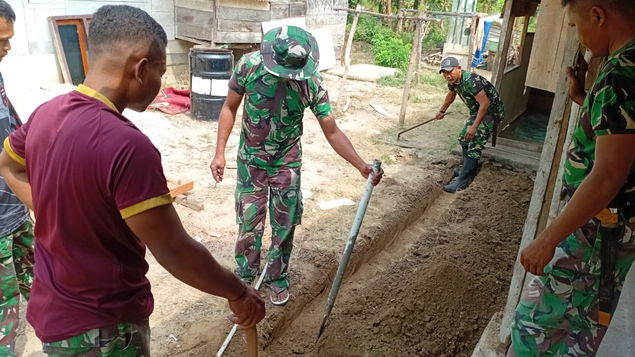 Penggalian Pondasi Dimulai, RTLH Milik Arianto Atan Masuk Tahap Pembangunan TMMD ke-130 Poso