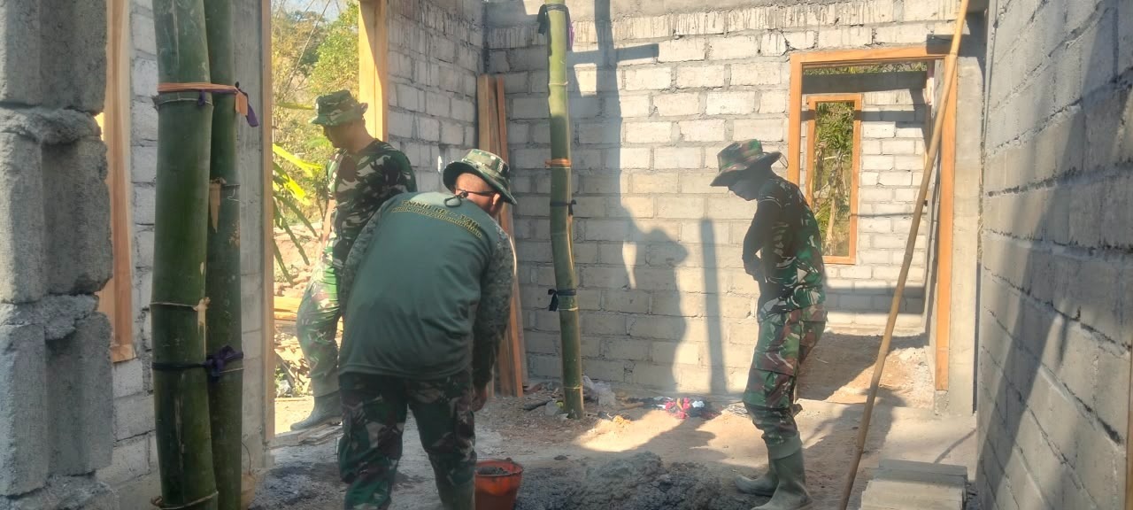 Upaya Realisasikan Hunian yang Layak, Satgas TMMD Percepat Proyek Rumah Pak Midi