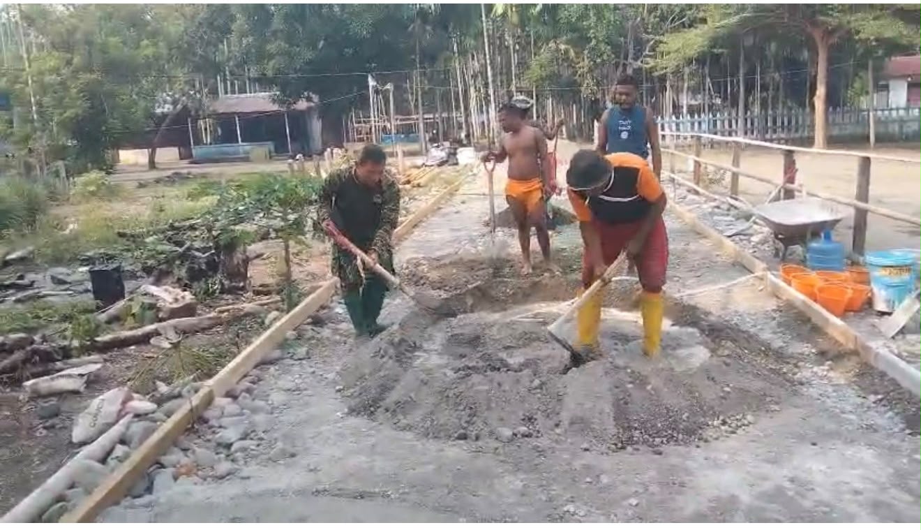 Jalan Kampung Yamboi Dibangun, Satgas TMMD ke-130 Kejar Percepatan untuk Buka Akses Warga