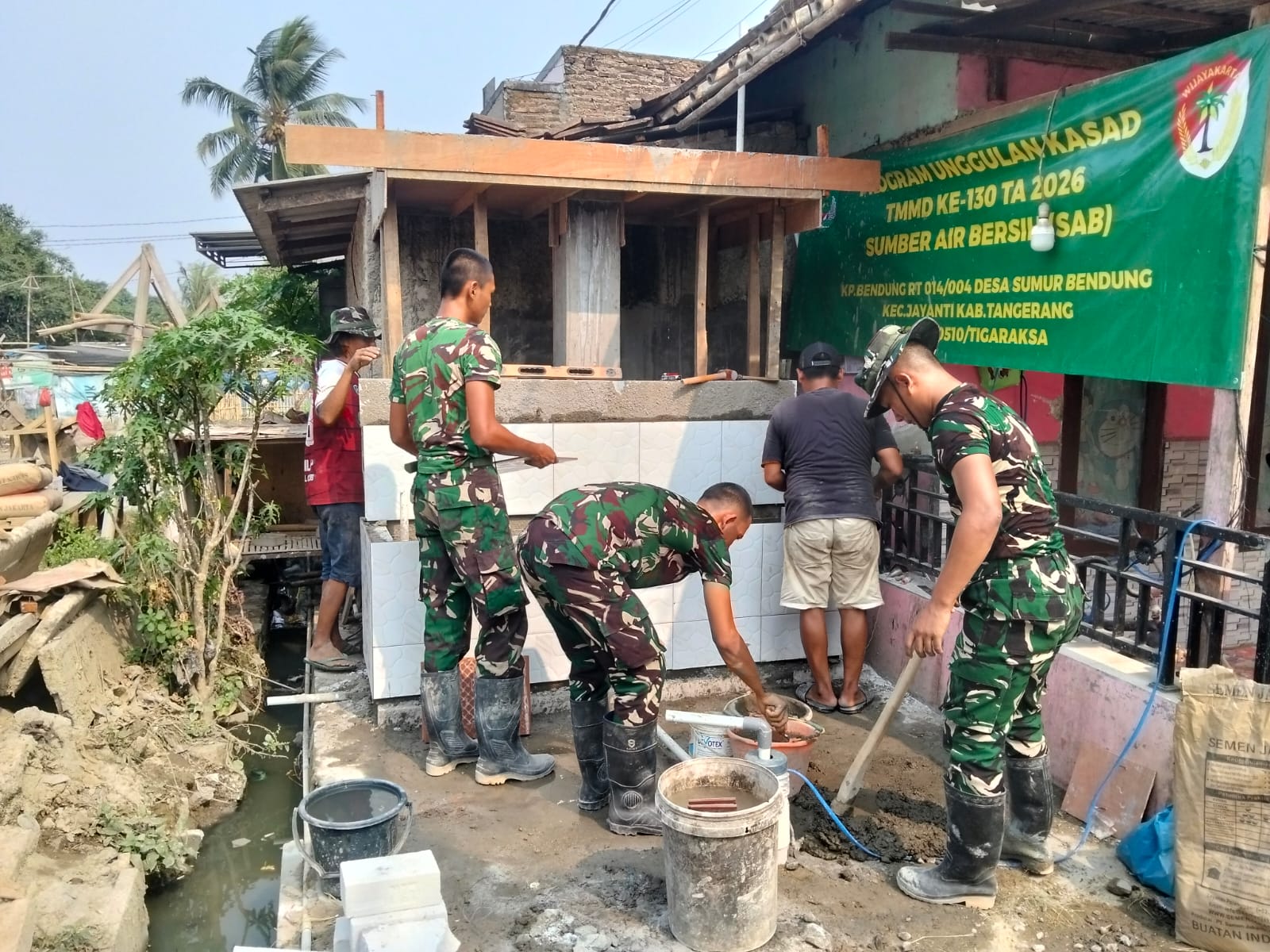 TMMD ke-130 Kodim 0510/Tigaraksa Ciptakan Sarana Air Bersih untuk Warga