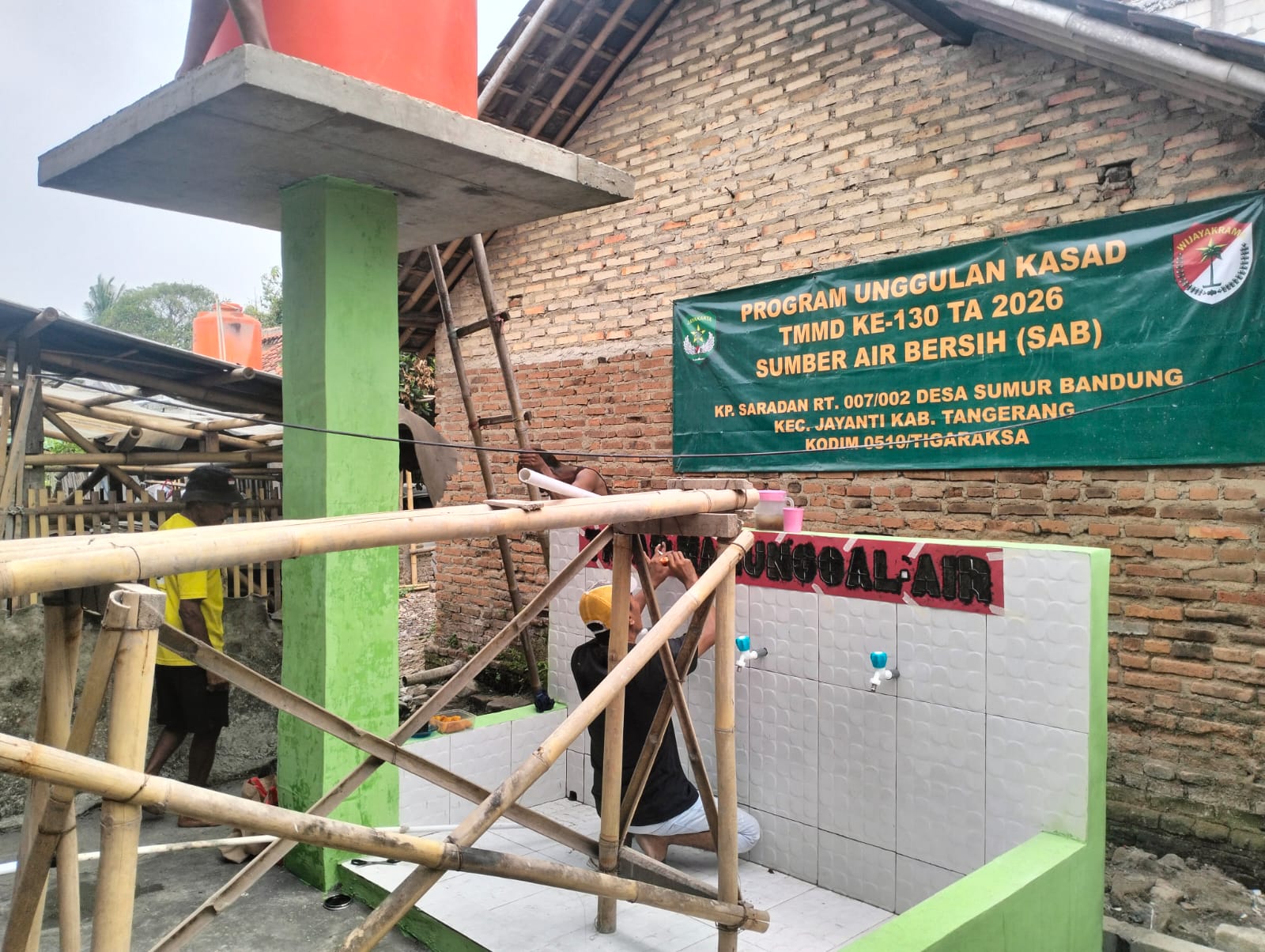 Kemajuan Pembangunan Sumur Air Bersih TMMD ke-130 di Kampung Saradan Hampir Selesai