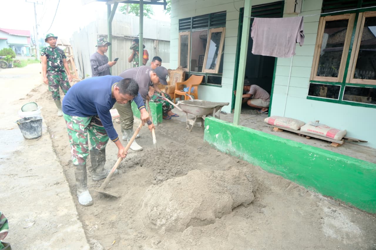 Rumah Ibu Dorimah Kini Lebih Layak, Finishing RTLH TMMD ke-130 Kodim 0209/Labuhanbatu Tuntas