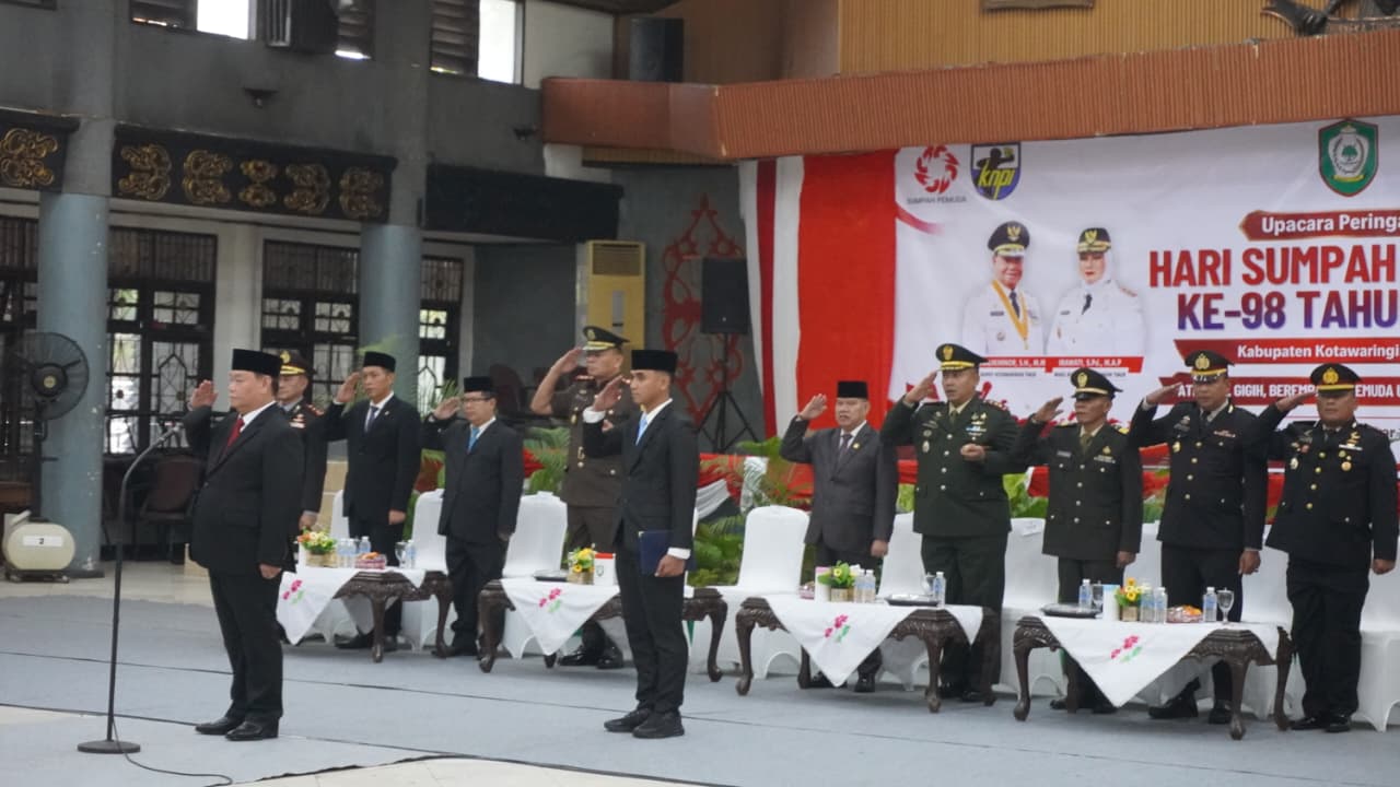 Komandan Kodim 1015/Sampit Hadiri Upacara Peringatan Hari Sumpah Pemuda ke-98 Tahun 2026 di Kotim