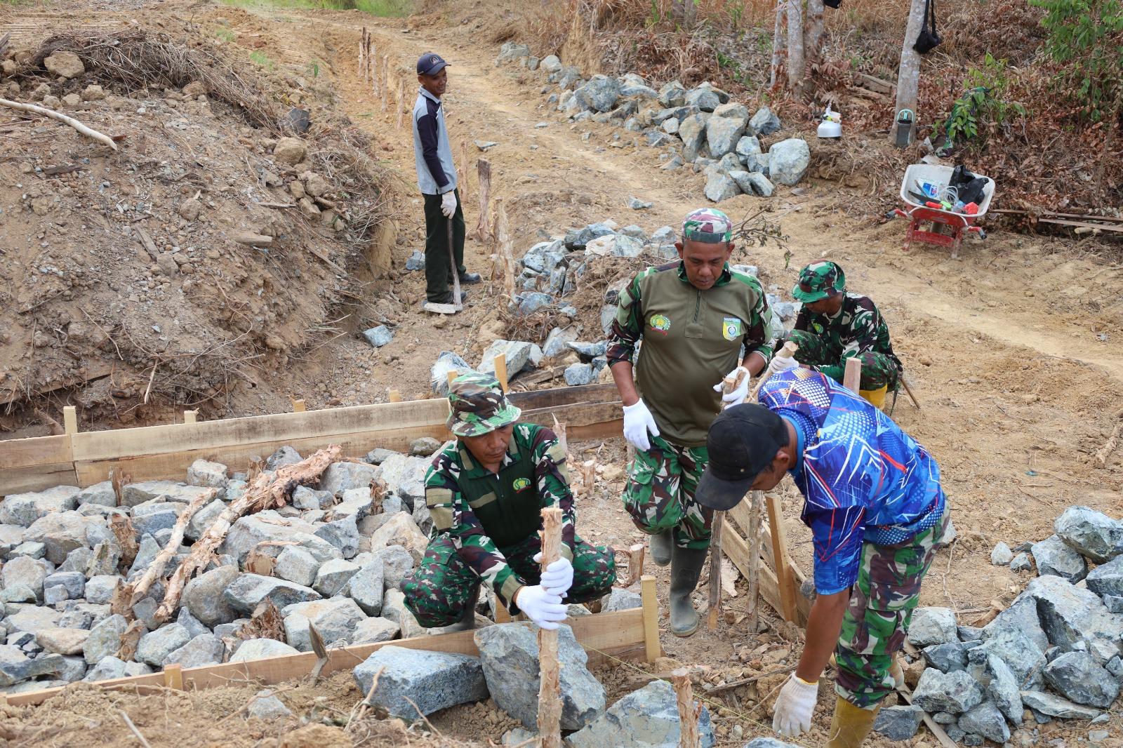 Satgas TMMD Kodim 1009/Tla Siap Membangun Box Culvert yang Kokoh
