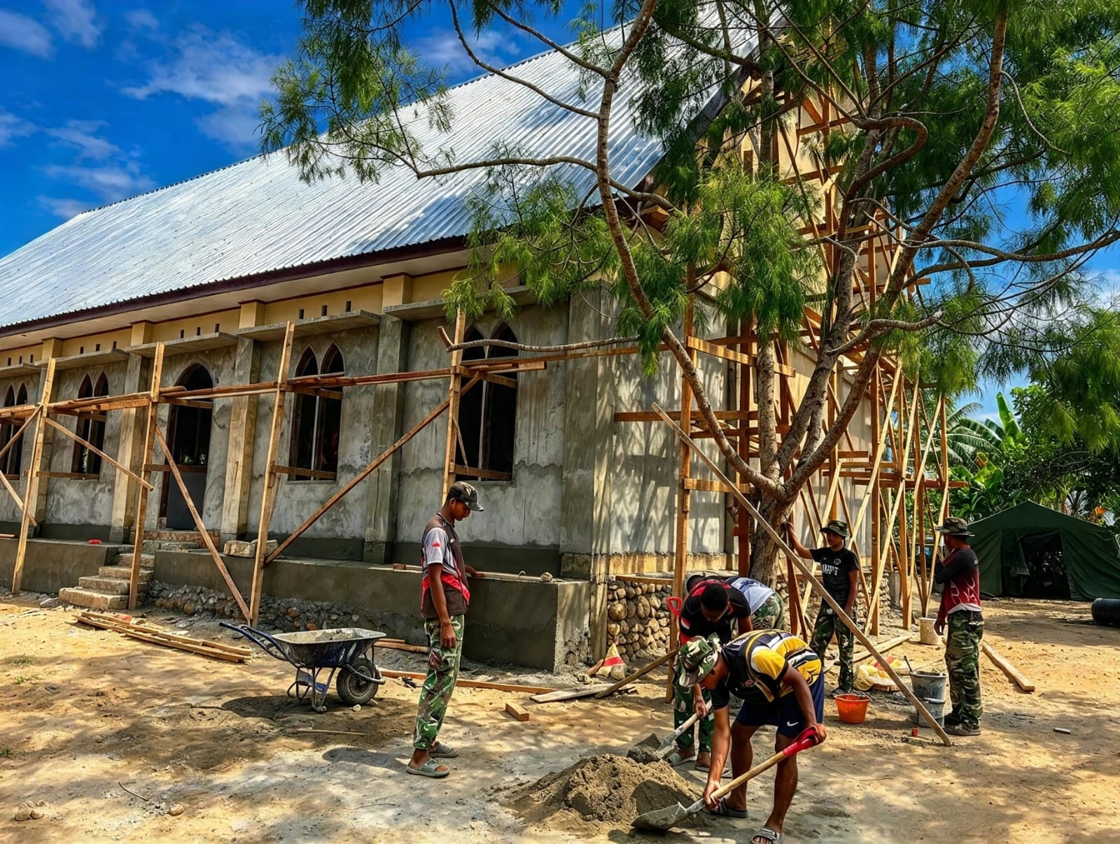 Harmoni TNI dan Masyarakat Percepat Proyek TMMD di Nabire