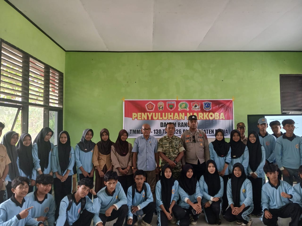 TNI Ahadkan Pelajar SMKN 4 Muna tentang Ancaman Penyalahgunaan Narkoba