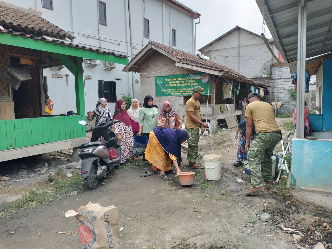 Pembangunan Sarana Air Bersih Melalui TMMD di Pondok Pesantren