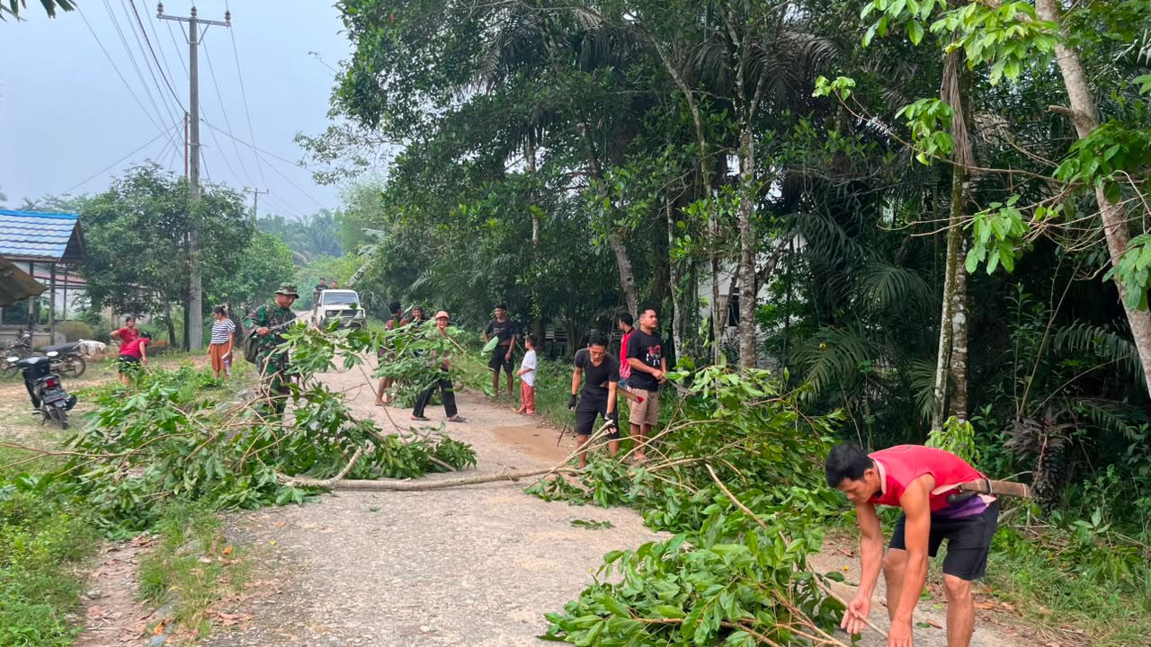 Kerjasama TNI dan Masyarakat Perkuat Tradisi Gotong Royong di Landak